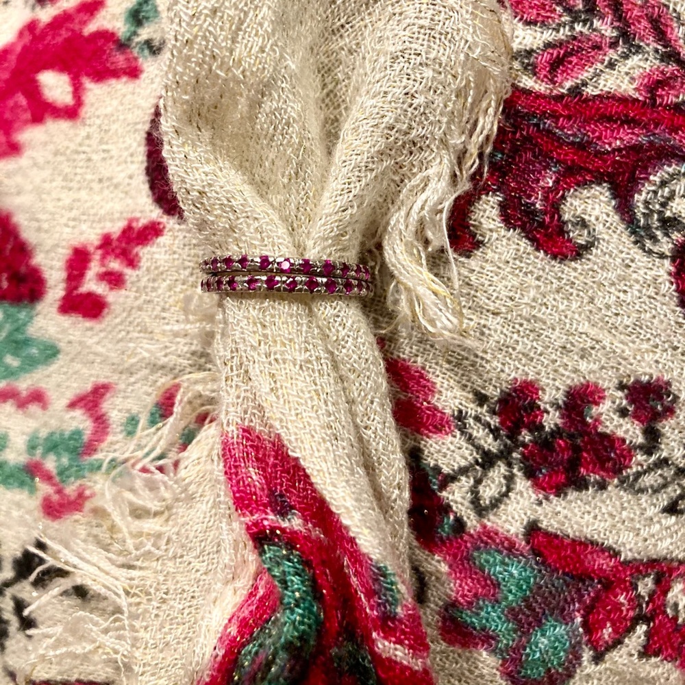 Ruby Stack Rings Sterling Silver Sz 5
